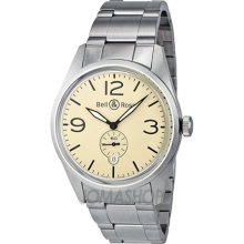 Bell and Ross Original Automatic Beige Dial Stainless Steel Mens Watch BR123-BEI-ST-SS
