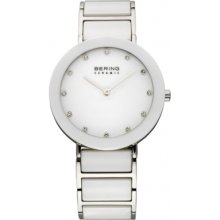 Bering Time 11435-754 Ladies Ceramic White Silver Watch