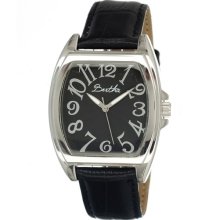 Bertha Womens Opal Analog Stainless Watch - Black Leather Strap - Black Dial - BTHBR302