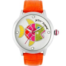 Betsey Johnson Fish Dial Leather Strap Watch