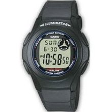Black Casio Digital Dual Time Sports Watch F-200W-1A ...