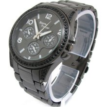 Black Gun 3d Designer Style Crystal Bezel Women's Watch