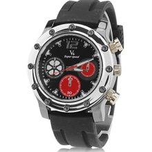 Black Men's Silicone Analog Quartz Casual Wrist Watch gz0007003