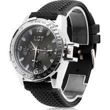 Black Men's Waterproof Silicone Analog Quartz Wrist Watch gz0009004