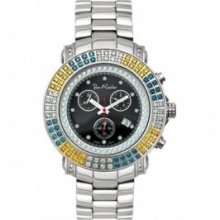 Blue Yellow and White Double Diamond 4.30ct Bezel Joe Rodeo Watch