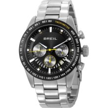 Breil Milano Mens Speed One Chronograph Stainless Watch - Silver Bracelet - Black Dial - TW0707
