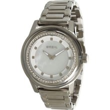 Breil Milano Womens Orchestra Crystal Analog Stainless Watch - Silver Bracelet - Pearl Dial - TW1006