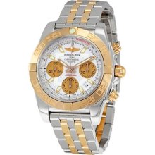 Breitling Chronomat 41 Silver Dial Chronograph Mens Watch CB014012-G713TT