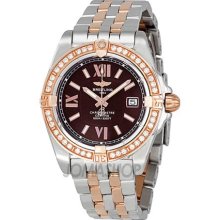 Breitling Lady Cockpit Rose Gold and Steel Burgundy Dial Ladies Watch C7135612-K519TT