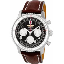 Breitling Navitimer 01 Stainless Steel Leather Automatic Mens Watch AB012012-BB02BRLD