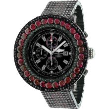 Breitling Super Avenger Mens Diamond Watch with Rubies and Black Diamonds 51.60 Ctw