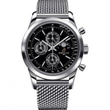 Breitling Transocean Chronograph II Moonphase Automatic Black Dial Mens Watch A1931012-BB68