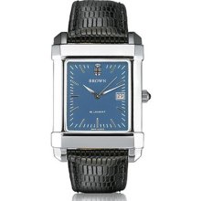 Brown Men's Swiss Watch - Blue Quad Watch w/ Leather Strap