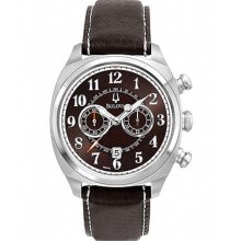 Bulova 96B161 Men's Adventurer Brown Dial Chronograph Leather Strap Wa