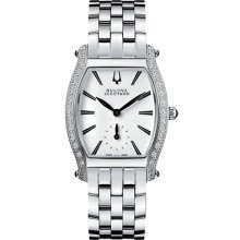 Bulova Accutron 63r005 Saleya 24 Diamonds Silver Tone Women's Swiss Watch