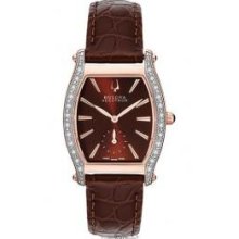 Bulova Accutron Saleya Diamond Brown Leather Ladies Watch 65R106