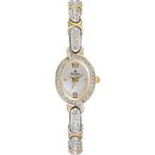 Bulova Ladies Crystals Two-Tone Case and Bracelet Mother of 98L005