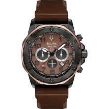 Bulova Men's 98B128 Brown Rubber Quartz Watch with Brown Dial
