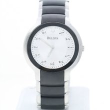 Bulova Men's 98d118 Diamond Watch Black & Silver Stainless Steel