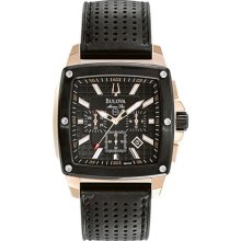 Bulova Men's Marine Star Chronograph Black Leather