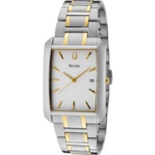 Bulova Watches Men's White Dial Two Tone Two Tone White Dial 98B123