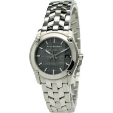 Burberry Ladies Stainless Steel Case and Bracelet Black Dial Chronograph BU1851