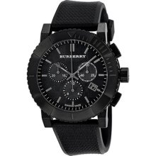 Burberry Trench Chronograph Black Dial Black Pvd Mens Watch Bu2301