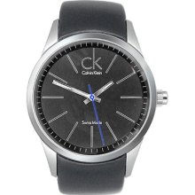 Calvin Klein Men's Bold K2241104 Black Leather Swiss Quartz Watch with Black Dial