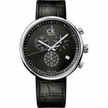 Calvin Klein Men's 'substantial' Black Dial Steel Swiss Quartz Watch