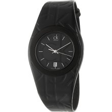 Calvin Klein Women's 'Logo' Black PVD-Coated Stainless Steel and ...