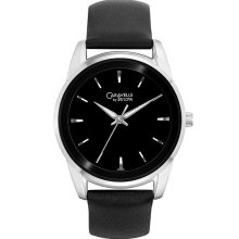 Caravelle by Bulova Mens Black Leather Watch