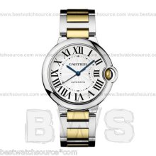 Cartier Ballon Bleu Stainless Steel Gold Medium Automatic W6920047 Ret: $8,600