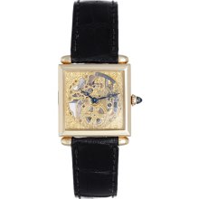 Cartier Privee Tank Obus 18k Yellow Gold Skeleton Men's Watch