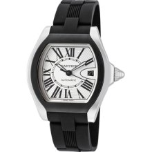 Cartier Roadster Mens Watch Silver Roman Dial W6206018