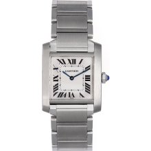 Cartier Tank Francaise Midsize Steel Watch Quartz W51011Q3