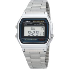 Casio A158W-1 Men's Classic Digital Grey Dial Stainless Steel Chrono S