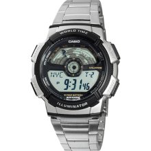 Casio AE1100WD1A Mens Silver-Tone Bracelet Watch Silver