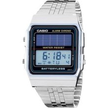 Casio Al180amvv-1 Men's Metal Band Solar Chronograph Alarm Digital Watch