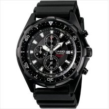Casio amw330b-1av men's black ip resin band black dial chronograph 100m watch