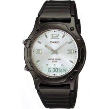 Casio Analog-digital Aw-49he-7av White Black Dual Time 50m Wr (aw49he-7av)