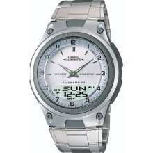 Casio Aw80d-7av Mens Silver Stainless Steel Bracelet Mineral Crystal Watch