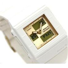 Casio Baby-g, Analog Digital, Ladies White Square Watch, Bga200 Bga-200-7e4