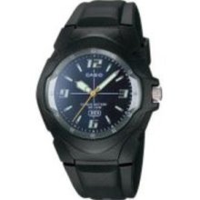 Casio Classic Blk Analog Watch Blue Dial,, luminous Calendar,, 100M