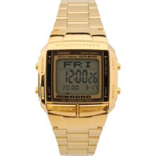 Casio Db-360gn-9aef Unisex Digital Bracelet Gold Pleated Watch Rrp Â£50