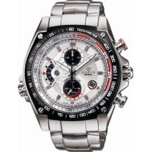 Casio Efe503d-7a Edifice Chronograph Solid Stainless Steel Band White Dial