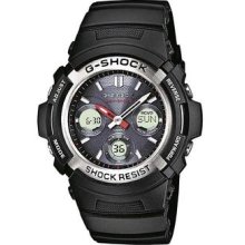 Casio G-shock Awg-m100-1aer Wave Ceptor Tough Solar Combi Black Watch Gift