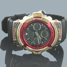 Casio G-Shock Diamond Watch 4ct Red AW-591