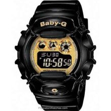 Casio Ladies Baby-G Black w/ Gold-Tone Accents Dial BG1006SA-1C