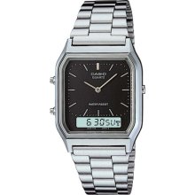 Casio Men's Analog/Digital Watch, Silvertone Bracelet