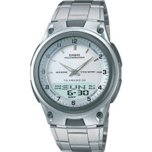 Casio Mens Aw80d-7 Silver Metal Digital Sport 30 Databank World Time Watch